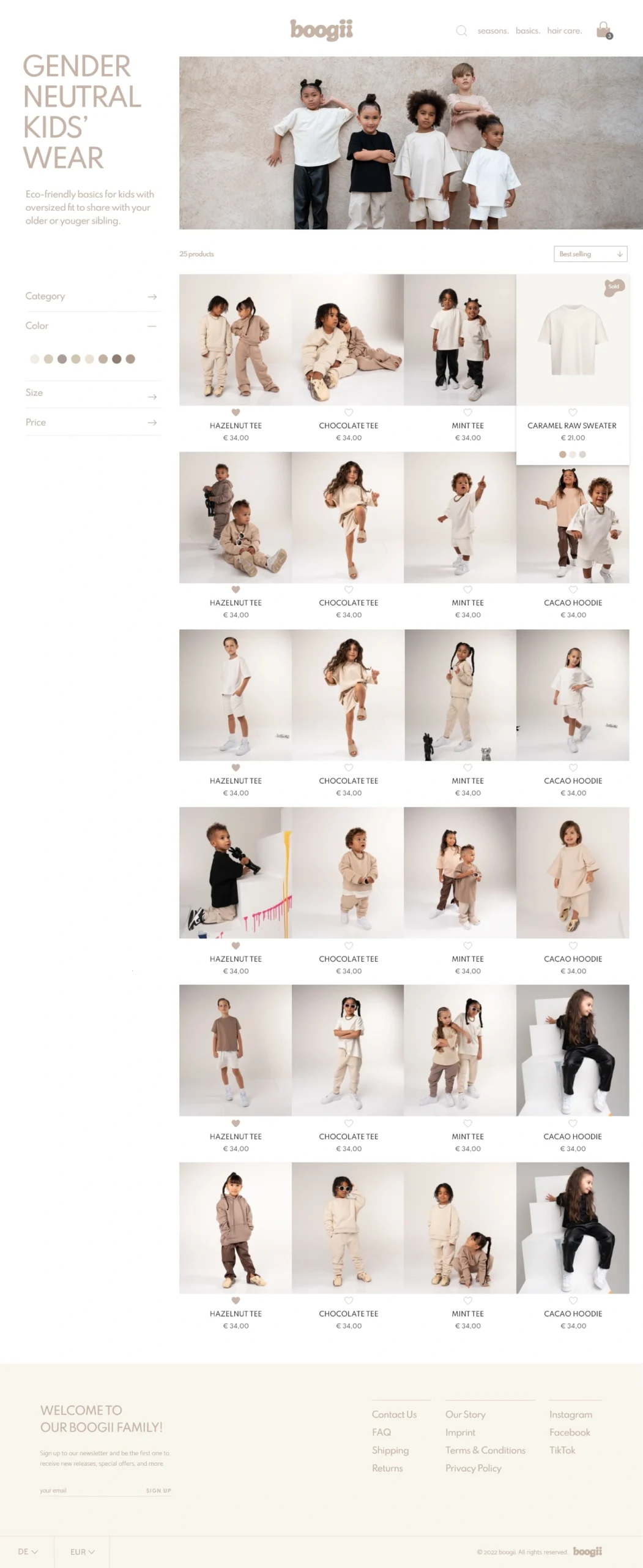 Boogii Kidz – Eco-Friendly Shopify Store for Sustainable, Gender-Neutral Brands