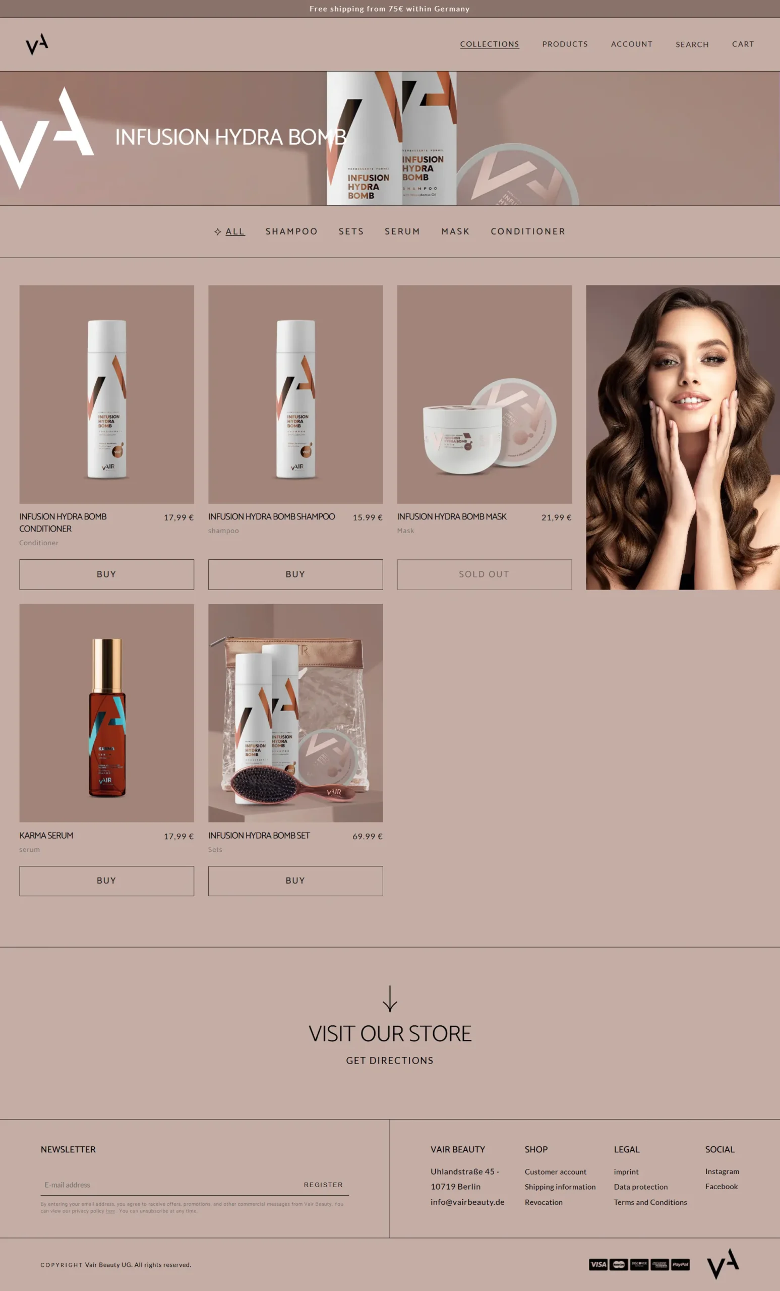 Vair Beauty — A Brand-First Shopify Store for Haircare (DACH)