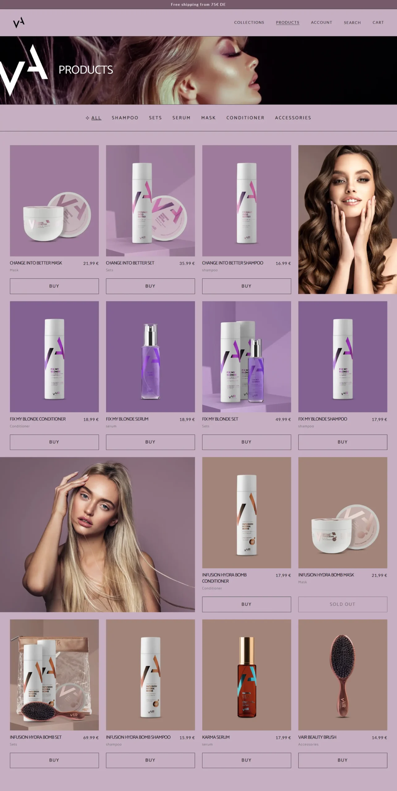Vair Beauty — A Brand-First Shopify Store for Haircare (DACH)