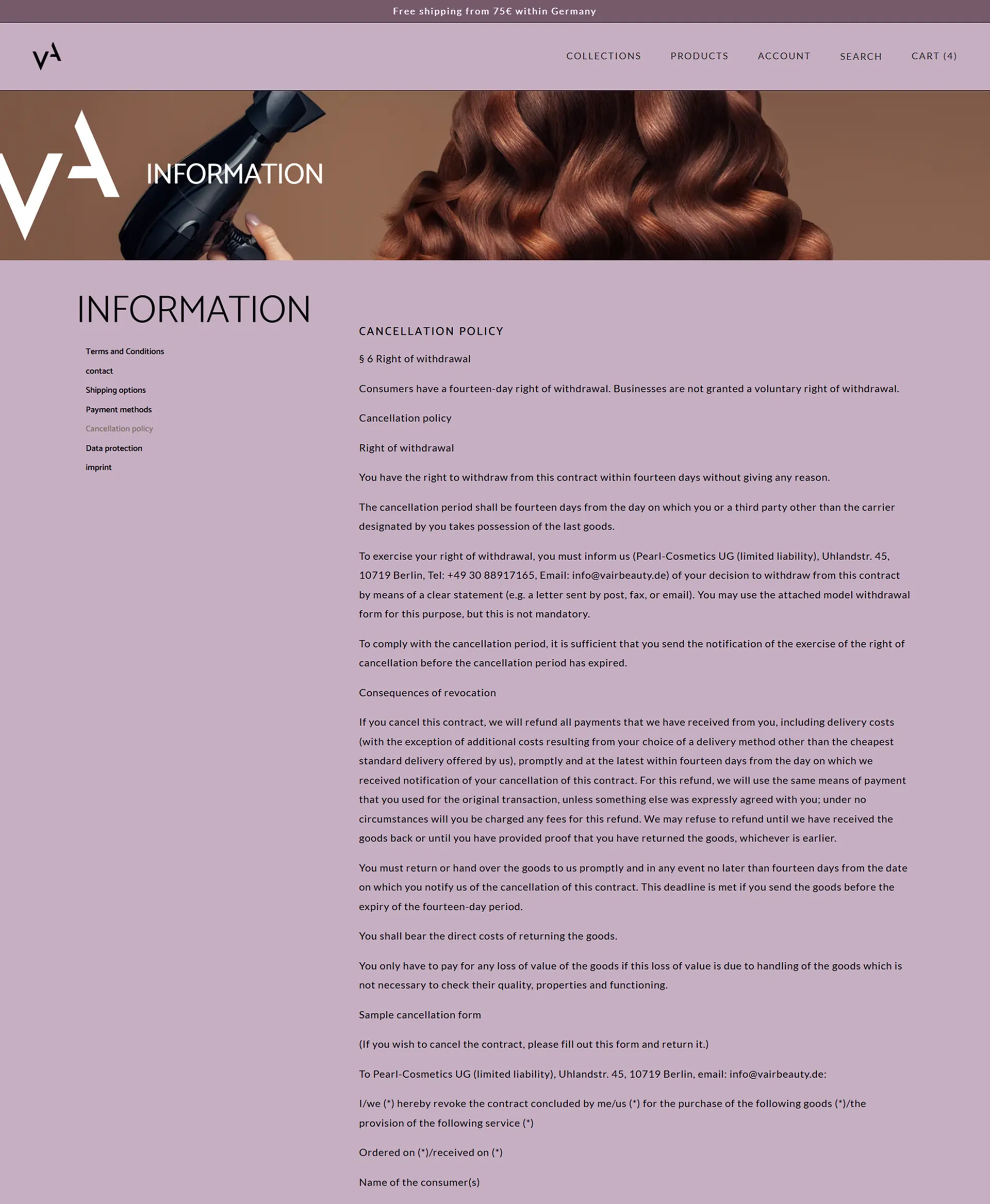 Vair Beauty — A Brand-First Shopify Store for Haircare (DACH)