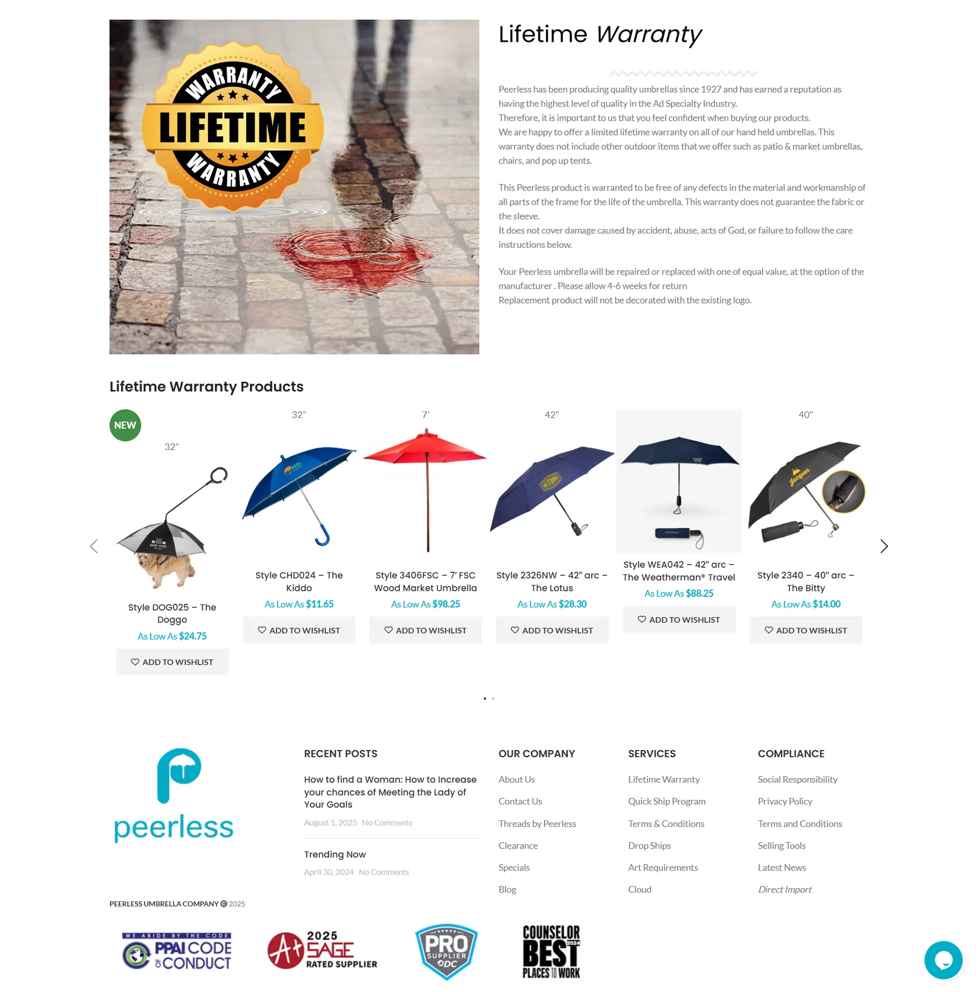 Custom WooCommerce Store for Peerless Umbrella (B2B & Wholesale)