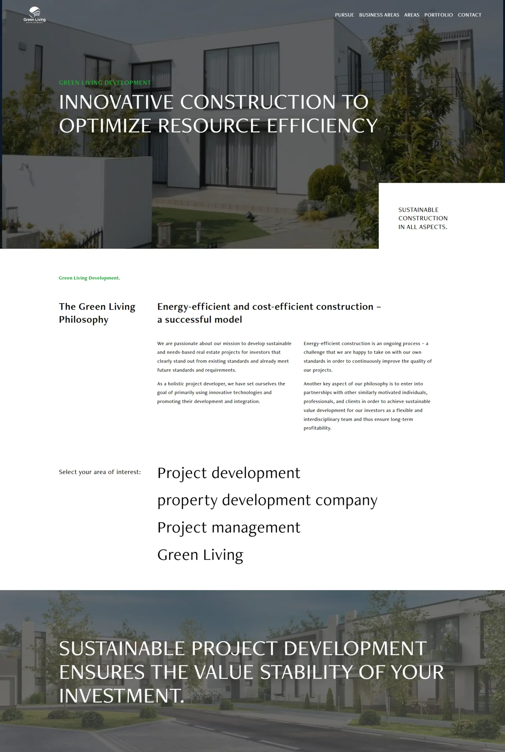 WordPress Website for Sustainable Real Estate Projects – Green Living Development